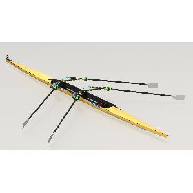 Rowing Double Sculls Boat Animated HQ 3D